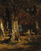 Charles Jacque The Old Forest France oil painting artist